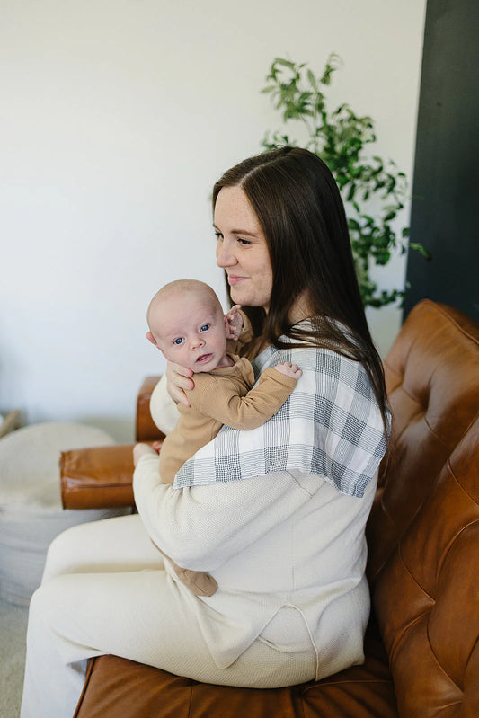 Muslin Burp Cloth - Coastal Plaid