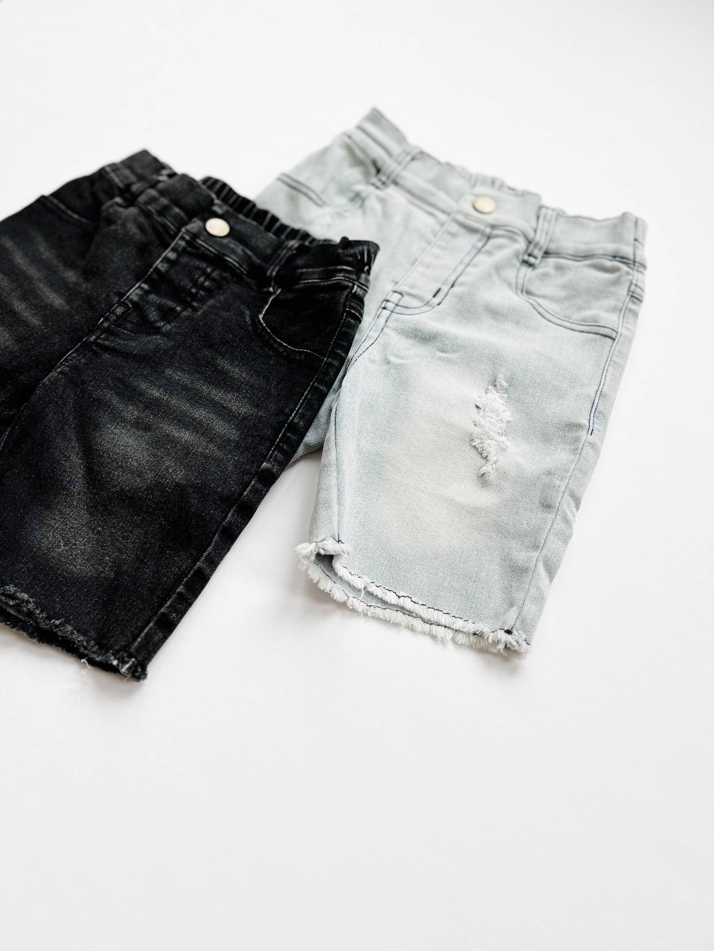 Bermuda Denim Shorts - Faded Black