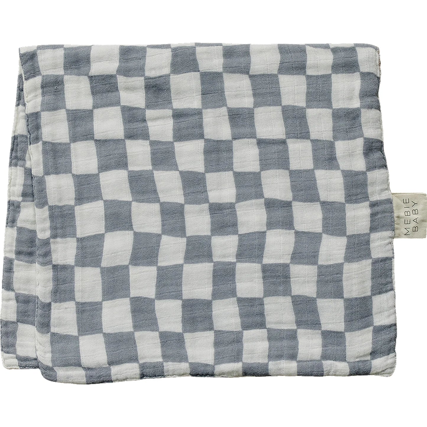 Burp Cloth - Dusty Blue Wavy Checkered