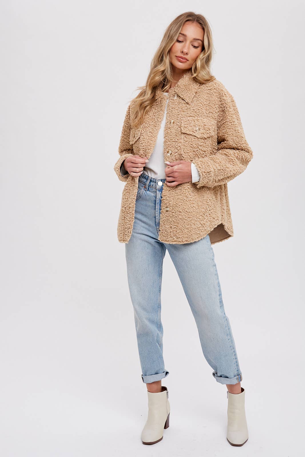 Faux Fur Jacket - Latte