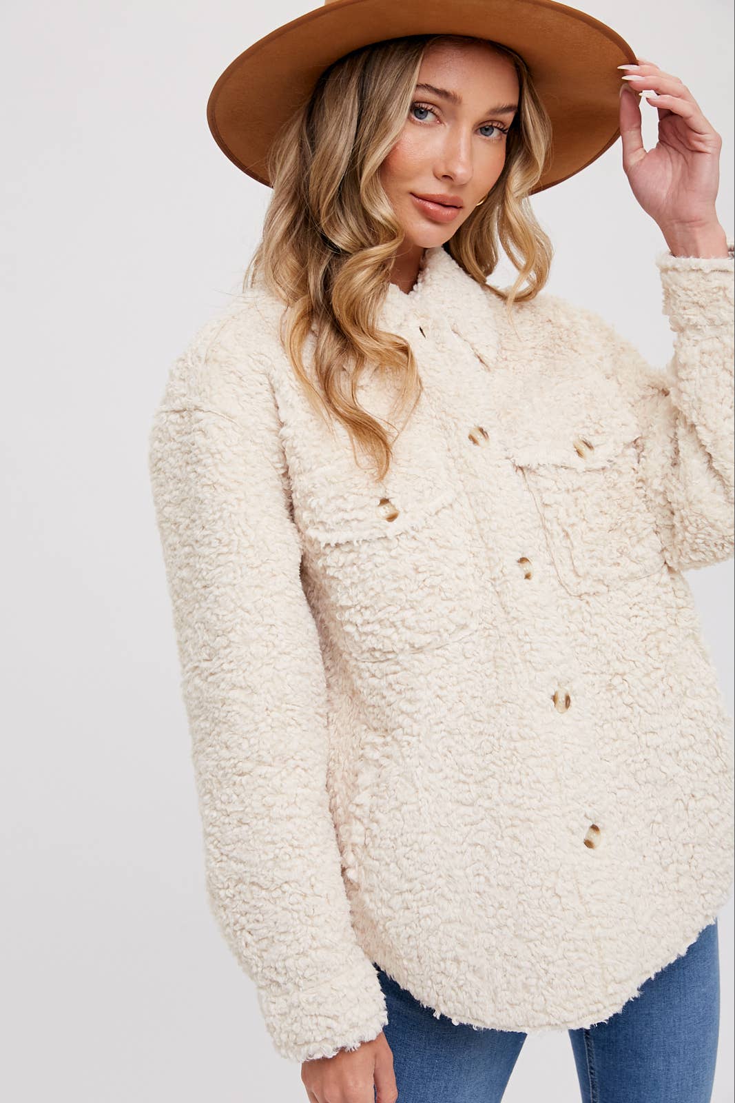 Faux Fur Jacket - Ecru