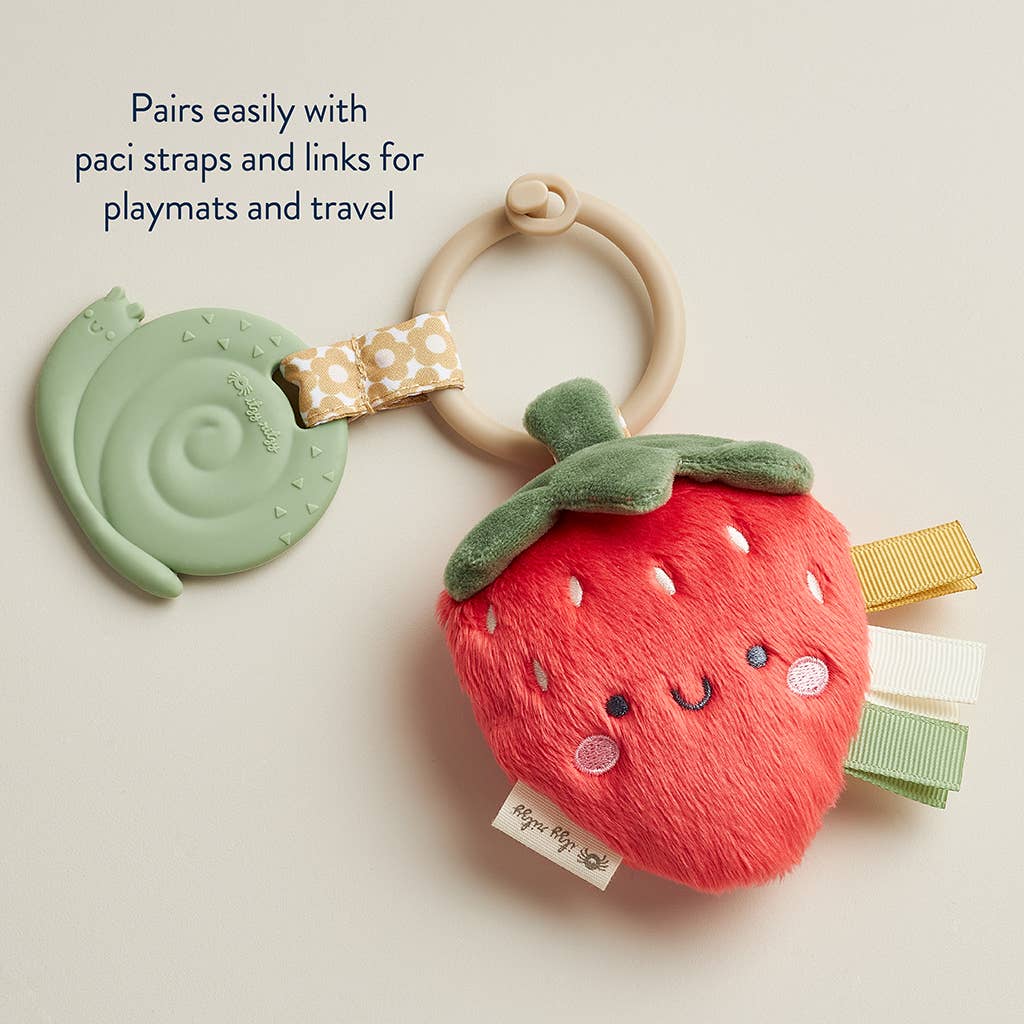 Itzy Pal Plush + Teether - Strawberry