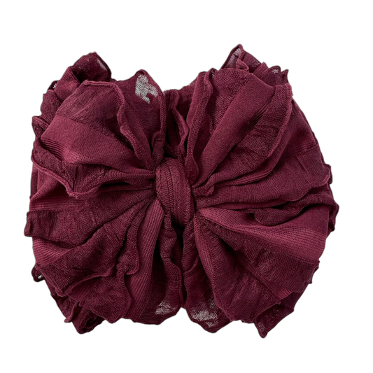 Ruffled Headband | Maroon