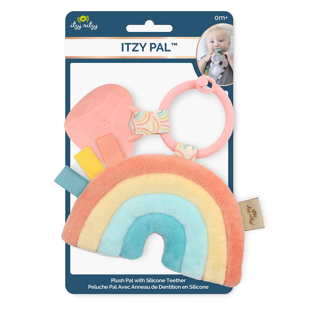 Itzy Pal™ Plush + Teether: Rainbow