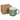 a green mug with white text next to a box