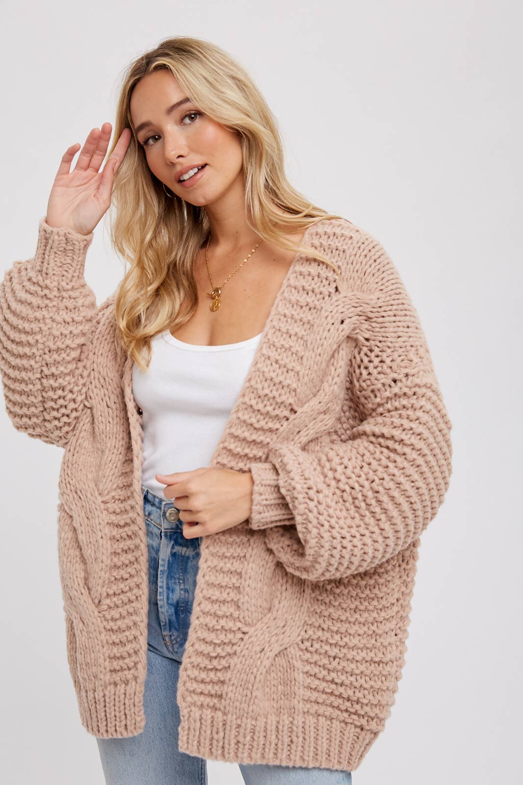 Chunky Cardigan - Latte