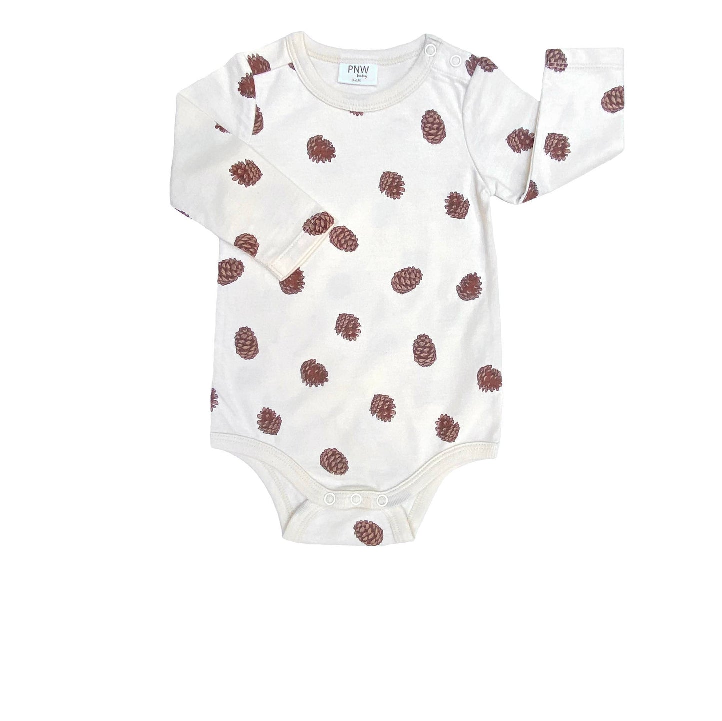 Long Sleeve Bodysuit Onesie - Pinecones