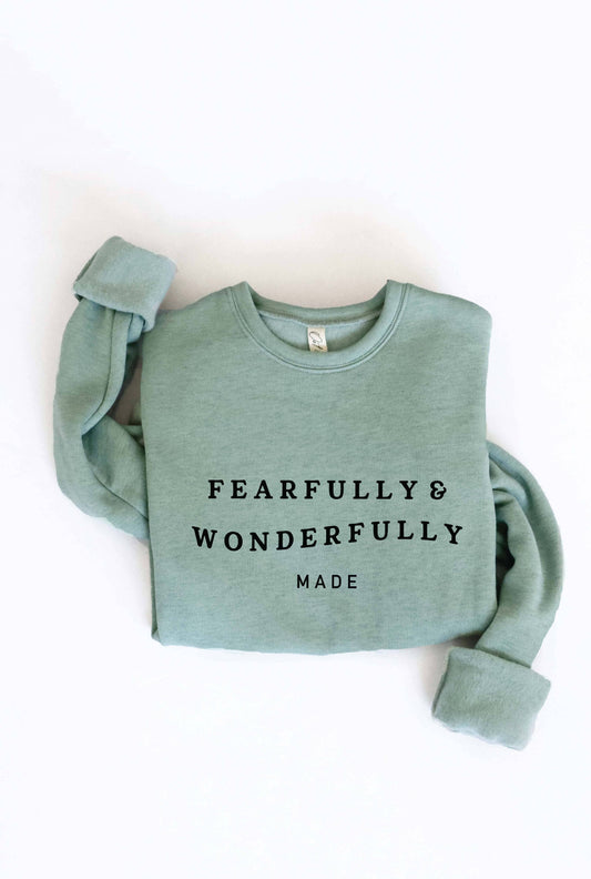 Fearfully and Wonderfully Made Sweatshirt SAGE