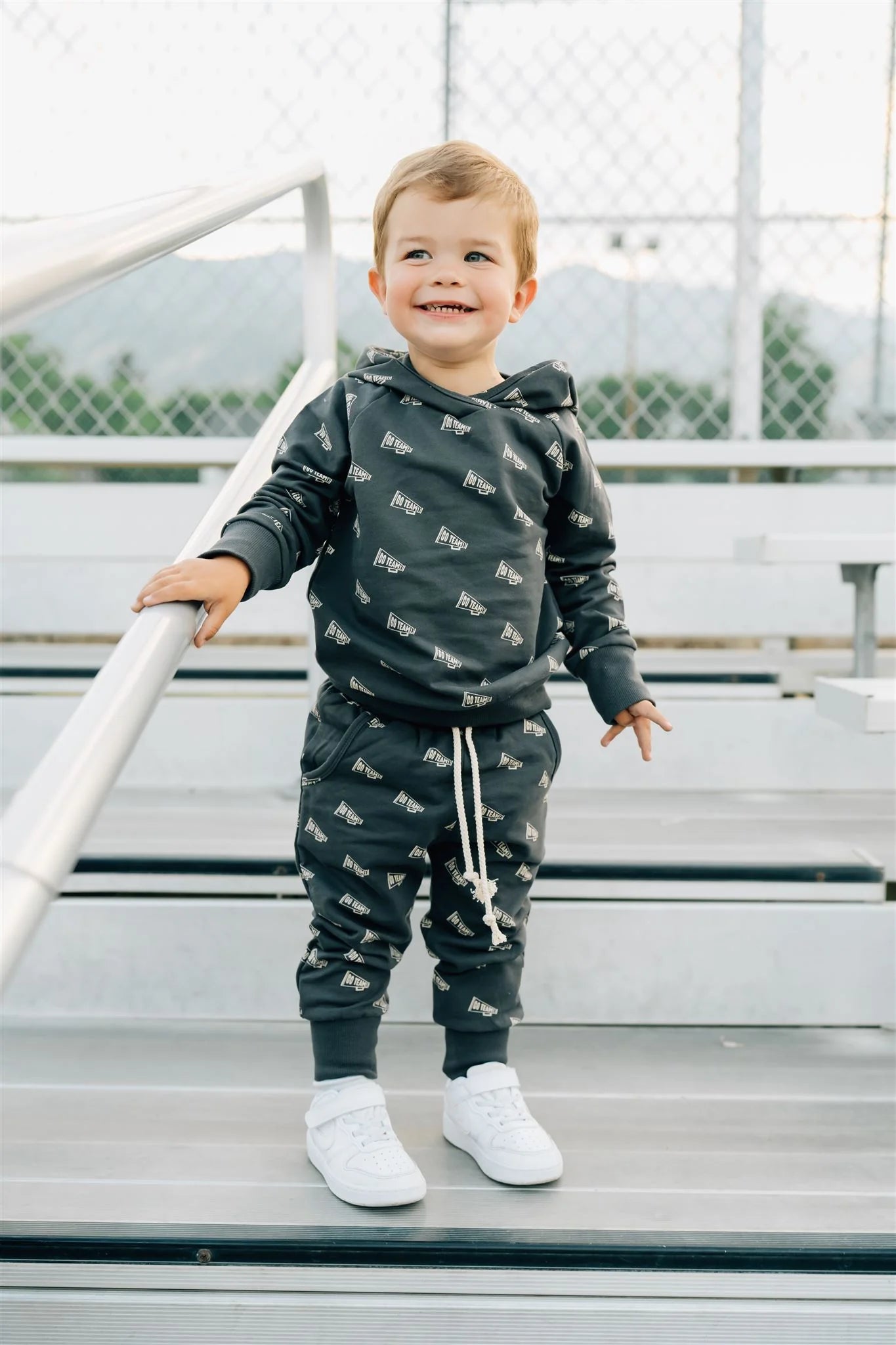 Go Team Hooded French Terry Set - Black