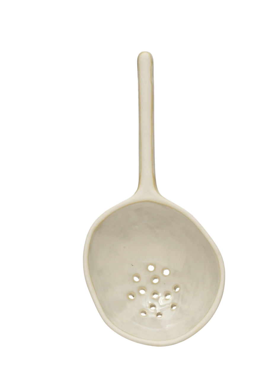 Stoneware Strainer Spoon - Reactive Glaze
