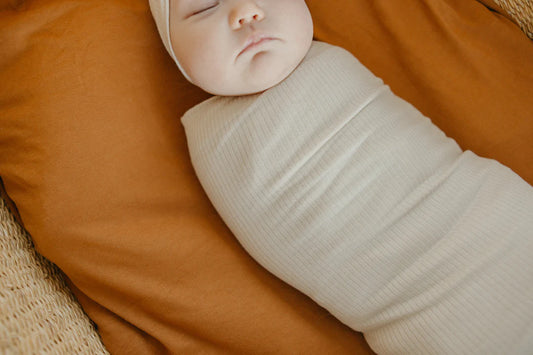 Copper Pearl Ribbed Swaddle  - Moonstone