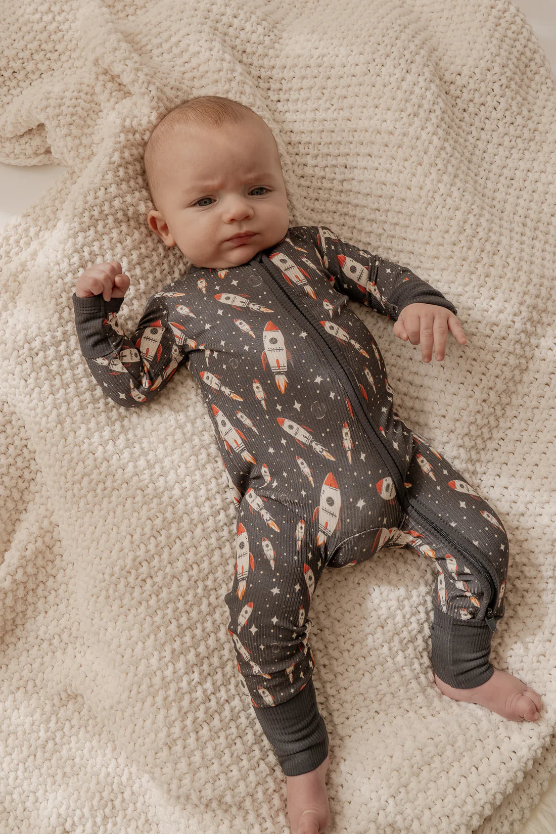 Bamboo Zip Sleeper - Rocket Ship