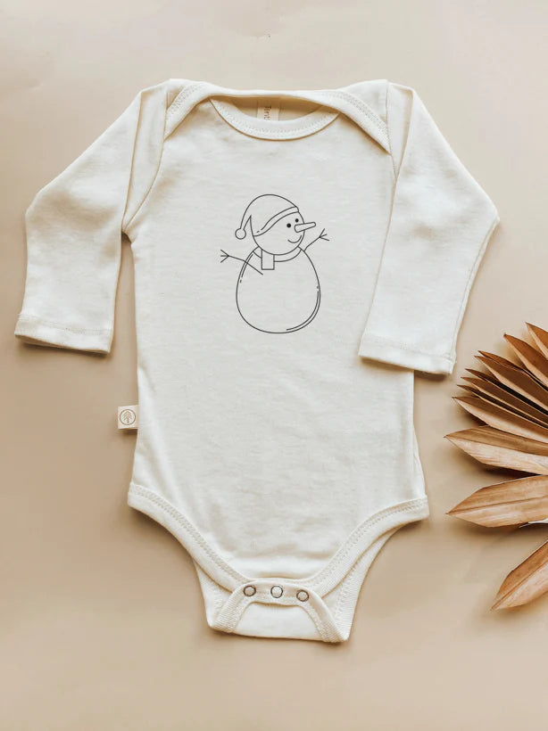 Organic Cotton L/S Onesie - Snowman