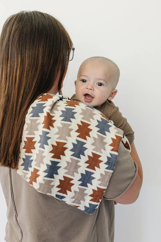 Muslin Burp Cloth - Western Aztec