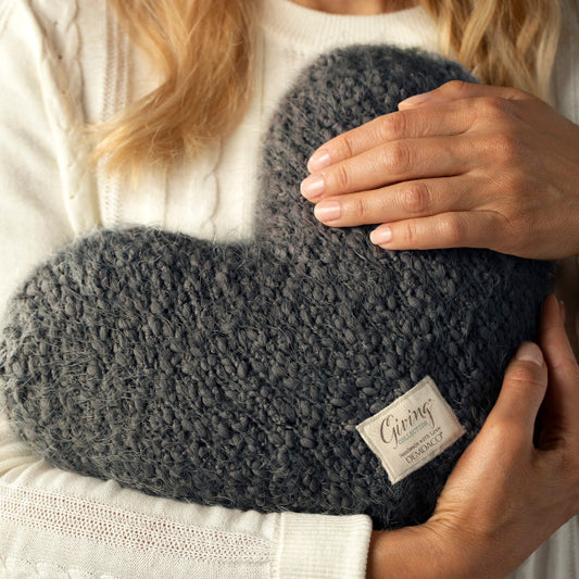 Heart Weighted Pillow - Charcoal