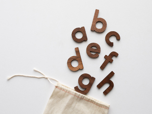 Wooden Lowercase Alphabet - Walnut
