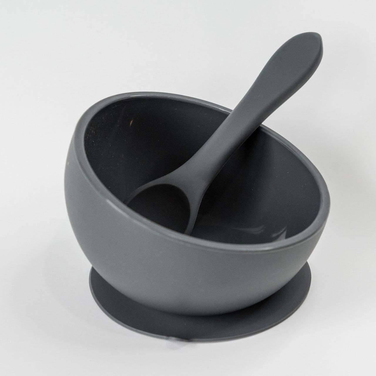 Suction Bowl | Spoon - Charcoal