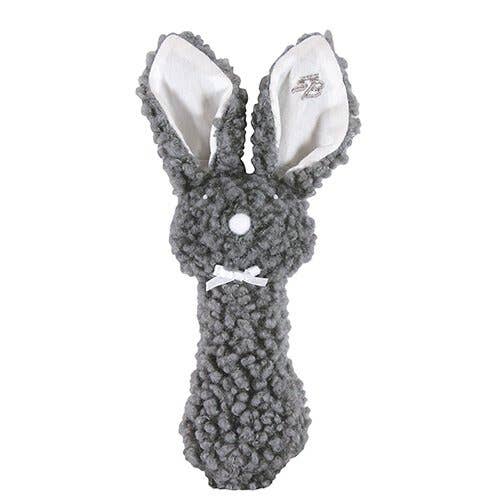 Woolly Bunnie Post Rattle - Gray
