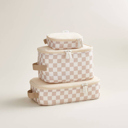 Taupe Checkerboard Pack Like a Boss™ Packing Cubes