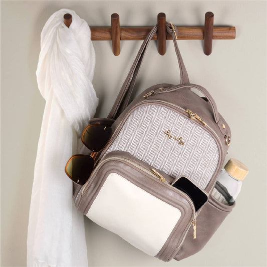 Itzy Ritzy - Vanilla Latte Itzy Mini Plus™ Diaper Bag Backpack