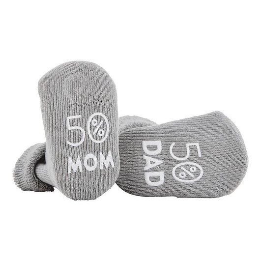50% Mom / 50% Dad Gray Socks