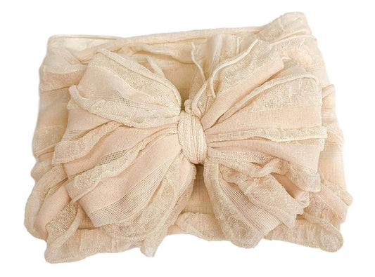 Ruffled Headband | Sugar Cookie