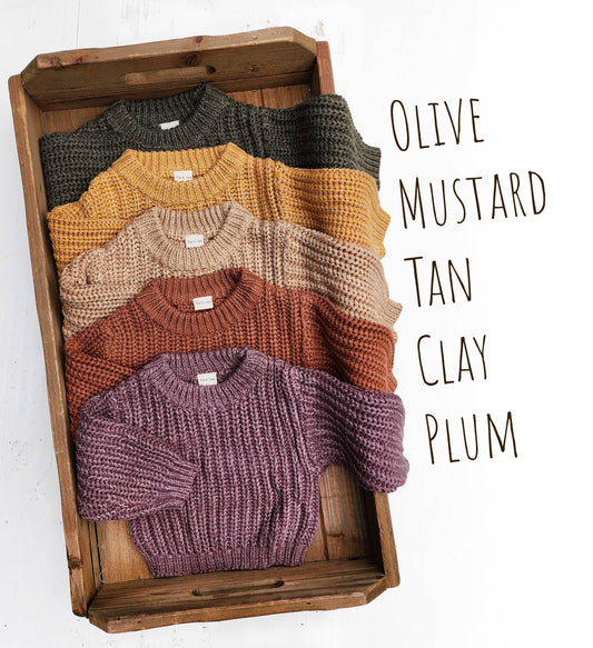 Baby Sweater Chunky Knit - Clay