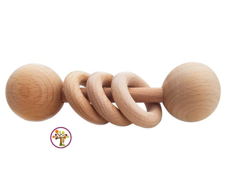 Marcus 3 Ring Wooden Rattle