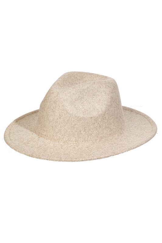 Flat Brim Kids Fedora Hat - Cream