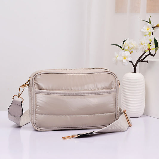 Puffer Crossbody Bag - Beige