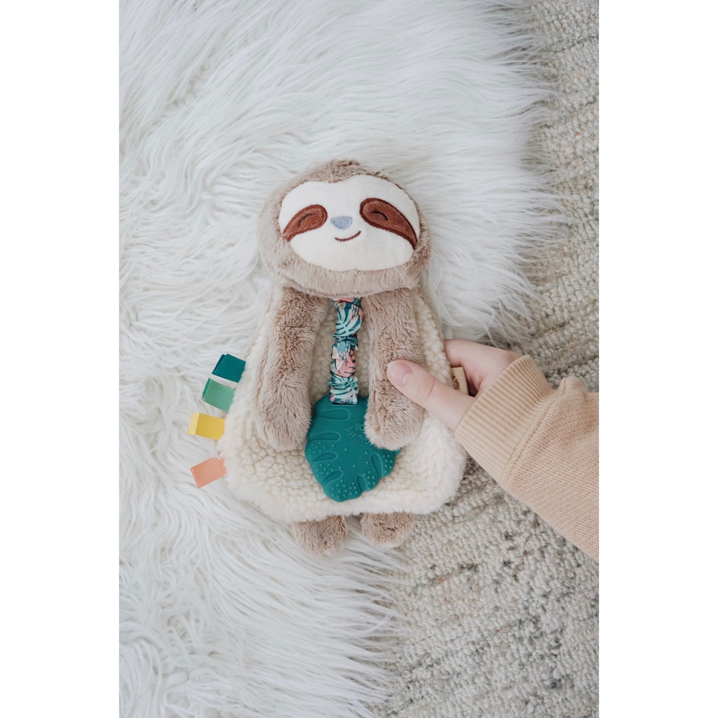 Itzy Lovey™ Sloth Plush with Silicone Teether Toy