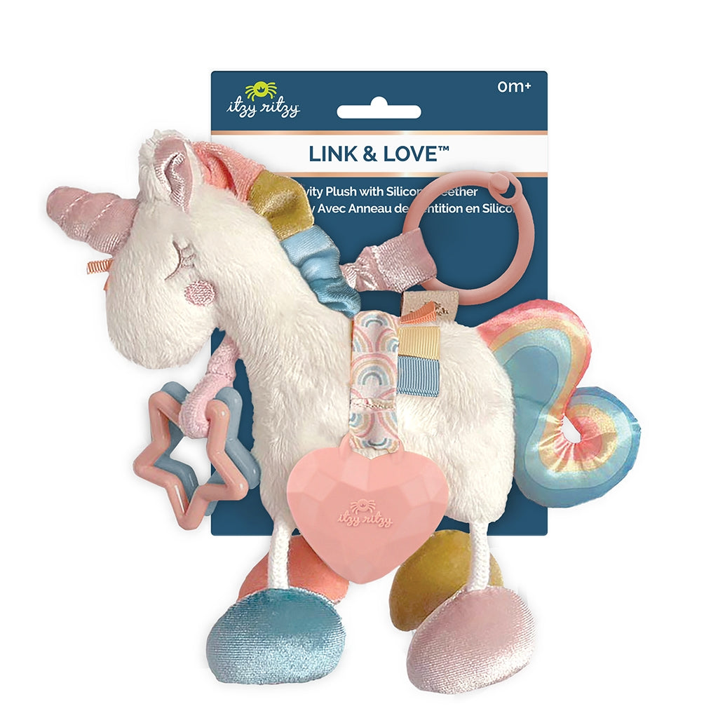 Link & Love™ Unicorn Activity Plush Silicone Teether Toy