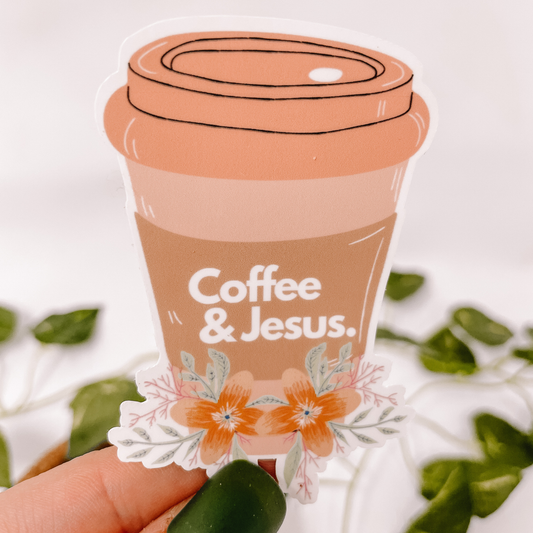 Vinyl Sticker - Coffee and Jesus
