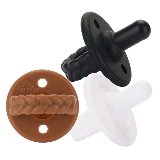Pacifier Set of 3 - Coffee & Cream