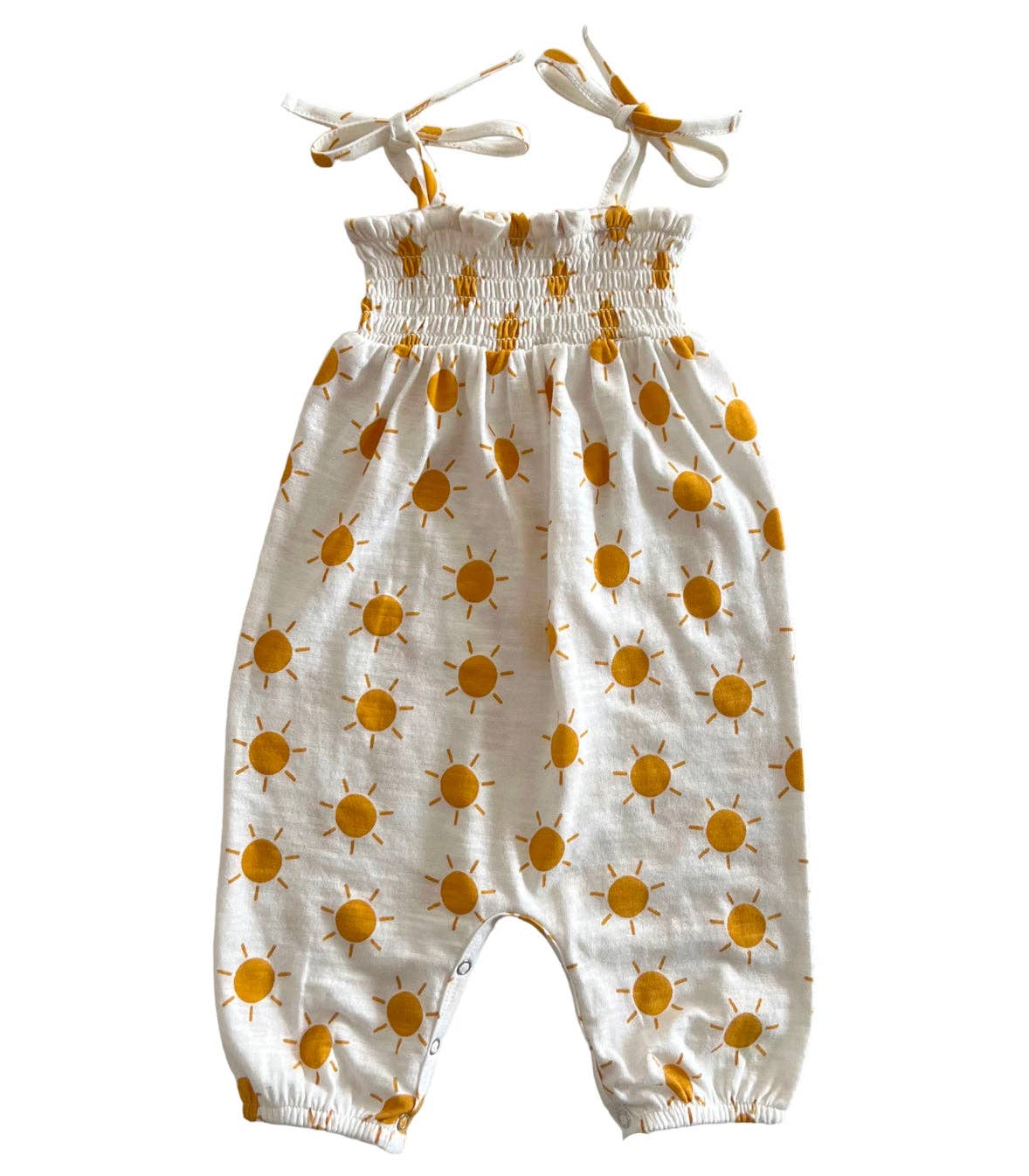 Organic Smocked Jumpsuit - Sun