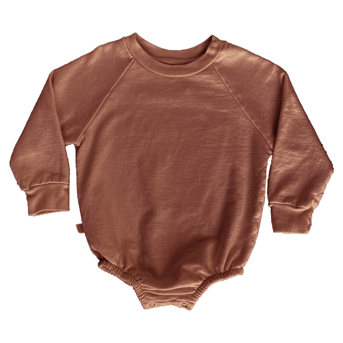 Organic Cotton Fleece Bubble Romper - Terracotta