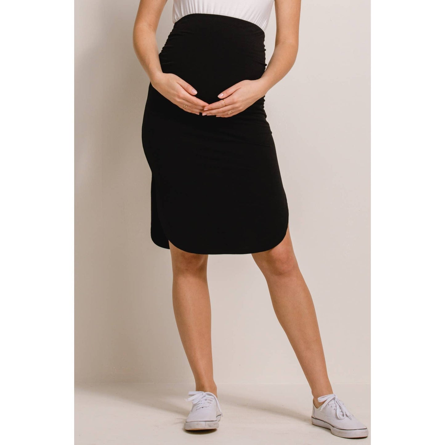 Soft Terry Side Slit Maternity Skirt