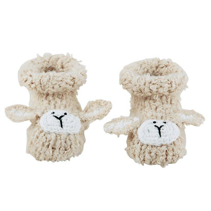 Knit Booties - Cream Lamb - Newborn