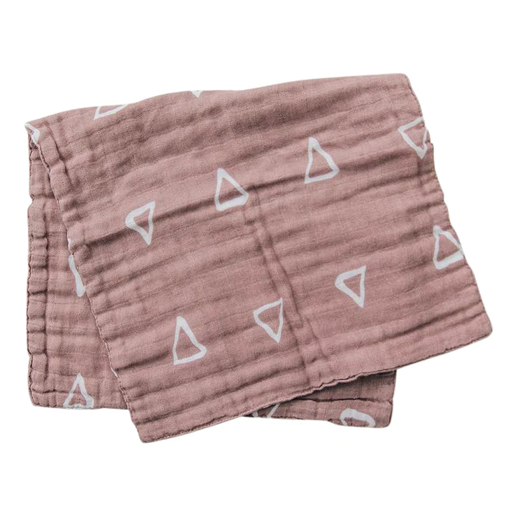 Mebie Baby Burp Cloth - Blush Triangle