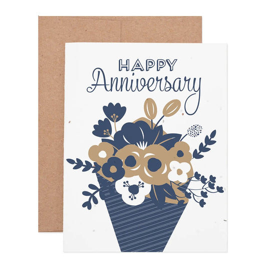 Anniversary Flower Bouquet Seeded Plantable Notecard