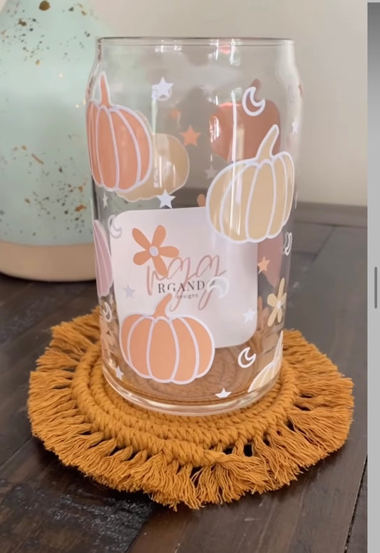 Glass Cup - Pastel Pumpkin (2 sizes)
