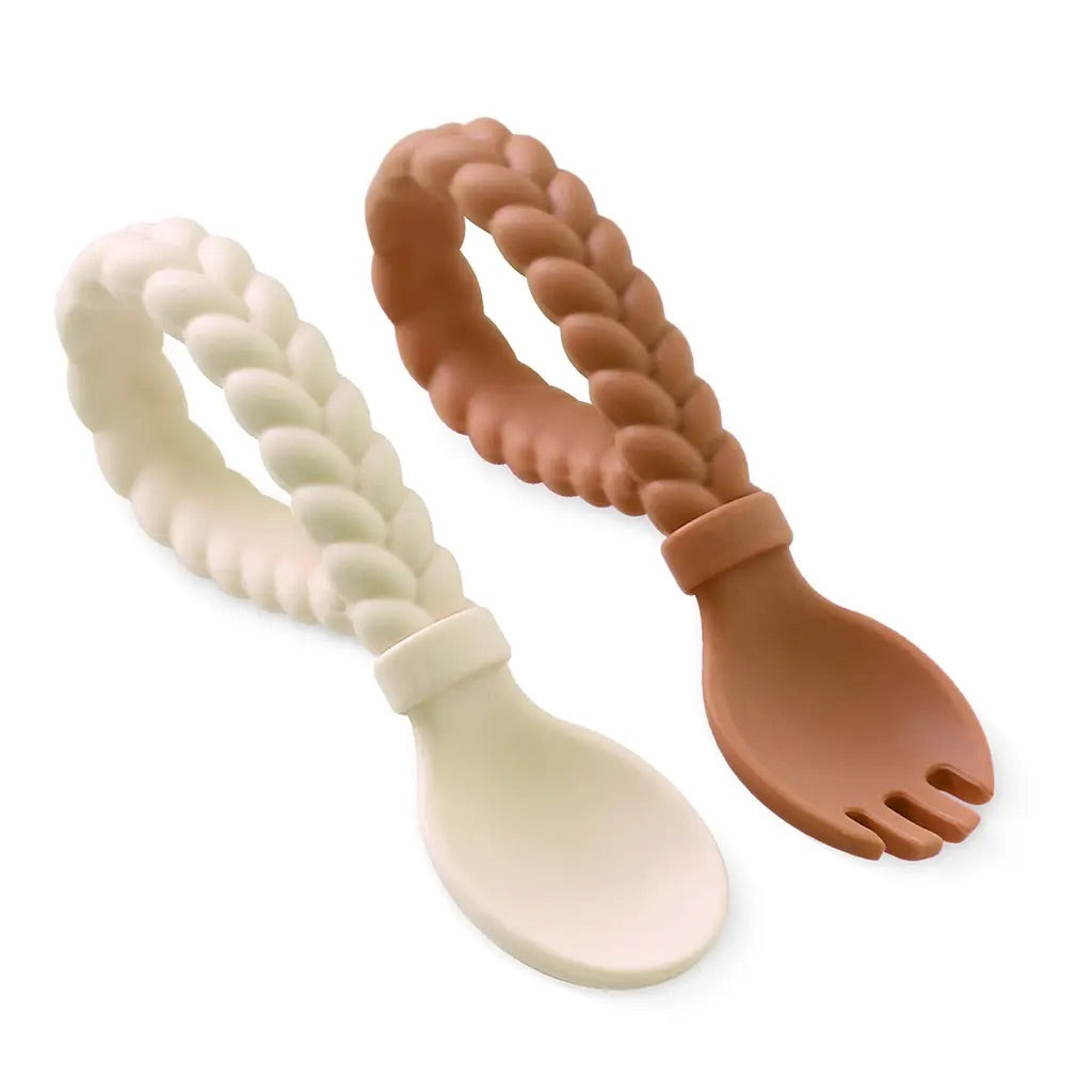 Sweetie Spoons™ + Fork Set - Buttercream & Toffee