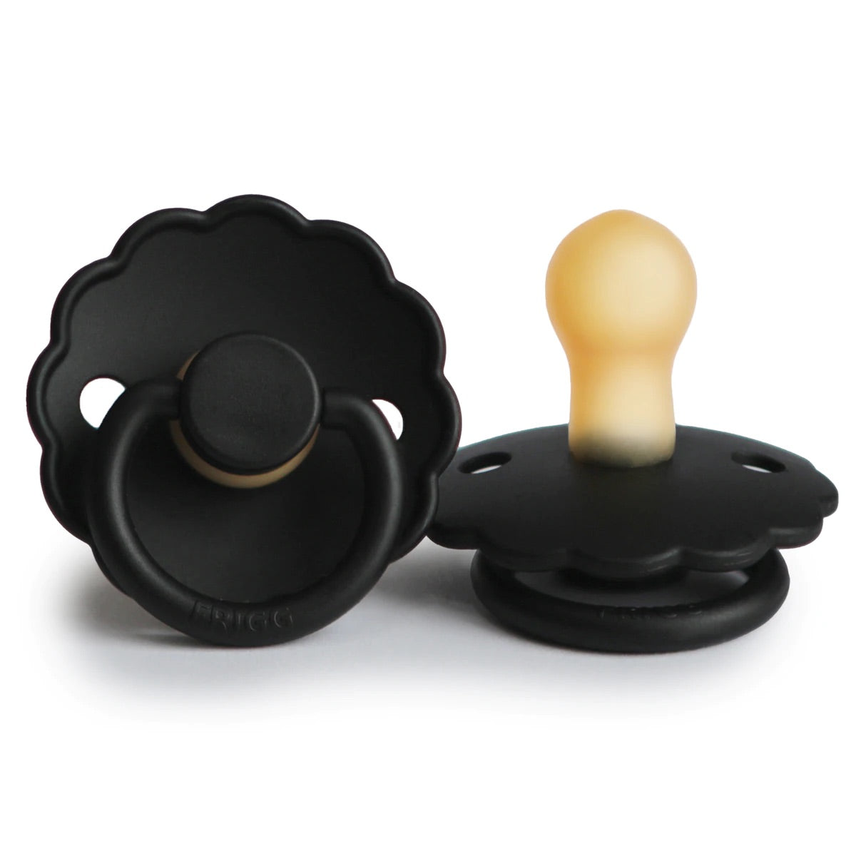 Mushie FRIGG Daisy Natural Rubber Pacifier - Jet Black