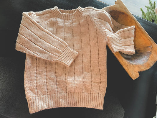 Ribbed Oatmeal Knit Sweater