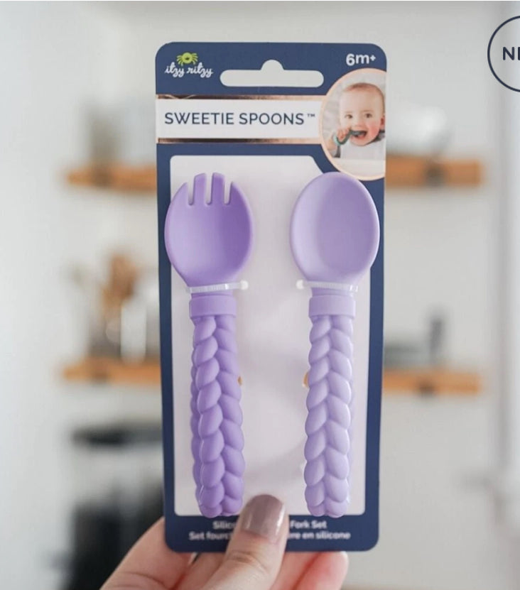Sweetie Spoons™ + Fork Set - Amethyst & Purple